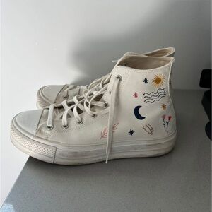 Converse High-Top Sneakers with Embroidered Design